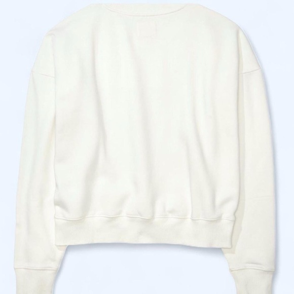 American Eagle Embroidered Floral Crewneck Sweatshirt Size S Flowers Casual - Picture 2 of 5